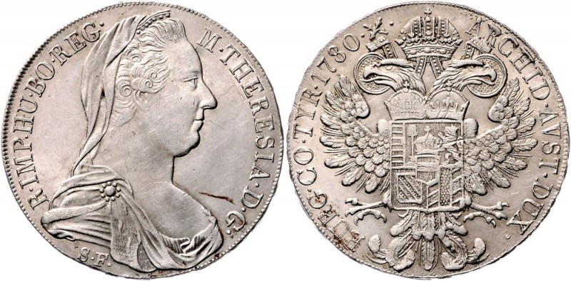 Maria Theresia 1740 - 1780
 Taler 1780 Mailand. 28,08g. Hafner 36b vz