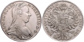 Maria Theresia 1740 - 1780
 Taler 1780 S.F. im Av. wie Hafner 37c und im Rv. Hafner 37a. Venedig. 28,00g. Hafner II.: -- vz/stgl