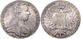 Maria Theresia 1740 - 1780
 Taler 1780 S.F. Wien. 28,02g. Hafner 54 stgl