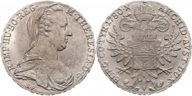 Maria Theresia 1740 - 1780
 Taler 1780 geprägt in London, 2 mittlere Federn. London. 28,10g. Hafner 65 stgl