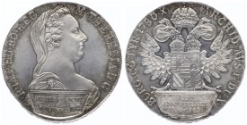 Maria Theresia 1740 - 1780
 Taler 1780 28,06g. Hafner 118 stgl