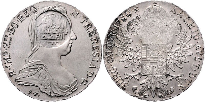Maria Theresia 1740 - 1780
 Taler 1780 S.F. mit Kontermarke von Quaiti 1889 - 1...