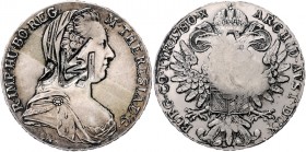 Maria Theresia 1740 - 1780
 Taler 1780 S.F. mit Gegenstempel von Hejaz. 28,16g stgl