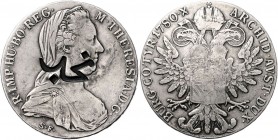 Maria Theresia 1740 - 1780
 Taler 1780 S.F. mit Kontermarke (Riyal) Nejd. 27,96g f.vz
