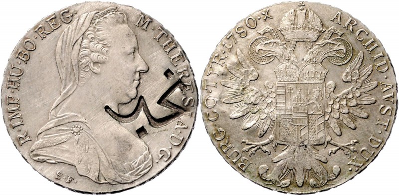 Maria Theresia 1740 - 1780
 Taler 1780 S.F. mit Kontermarke (Riyal) Nejd. 28,04...