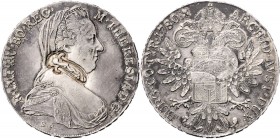 Maria Theresia 1740 - 1780
 Taler 1780 S.F. mit Kontermarke von Pemba. 28,08g vz