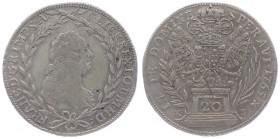 Franz I. Stephan von Lothringen 1745 - 1765
 20 Kreuzer 1765 KB Kremnitz. 6, 60g. Her. 327