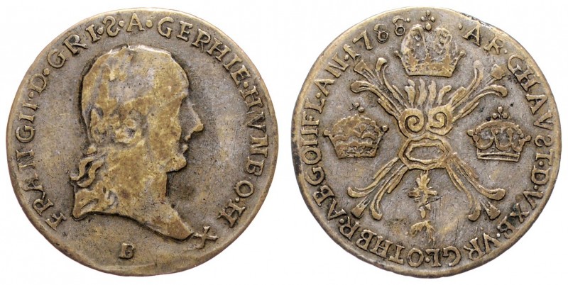 Joseph II. als Alleinregent 1780 - 1790
 1/4 Kronentaler 1788 B Zeitgenössische...
