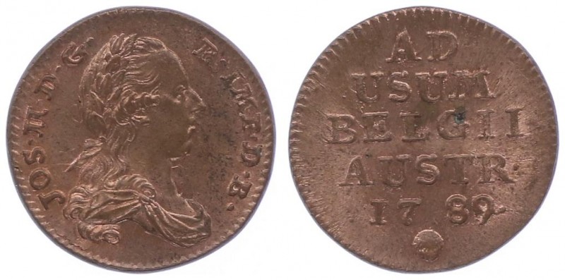 Joseph II. als Alleinregent 1780 - 1790
 Liard 1789 Brüssel. 3,68g. Her. 491 st...