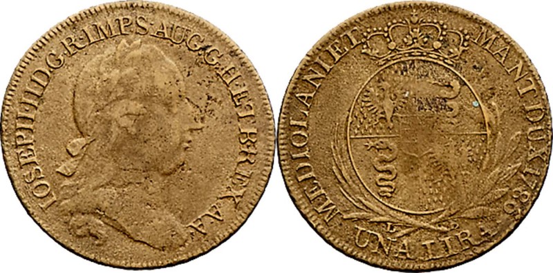 Joseph II. als Alleinregent 1780 - 1790
 Lira 1786 zeitgenössische Messingfälsc...