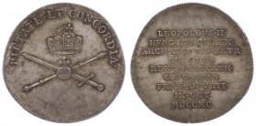 Leopold II. als Kaiser 1790 - 1792
 Ag Krönungsjeton 1790 Frankfurt. 4,40g vz