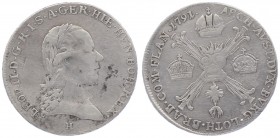 Leopold II. als Kaiser 1790 - 1792
 1/4 Kronentaler 1791 H Günzburg. 7,08g. Her. 55 s/ss