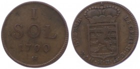 Leopold II. als Kaiser 1790 - 1792
 1 Sol 1790 H Günzburg. 13,62g. Her. 106 ss