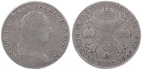 Franz II. 1792 - 1806
 Kronentaler 1797 C Prag. 29,04g. Her. 476 s/ss