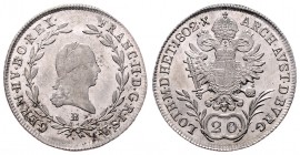 Franz II. 1792 - 1806
 20 Kreuzer 1802 B Kremnitz. 6,19g. Her. 683 vz/stgl