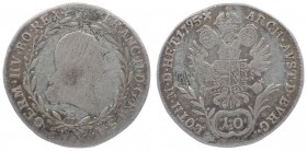 Franz II. 1792 - 1806
 10 Kreuzer 1795 E Karlsburg. 3,68g. Her. 841 s/ss