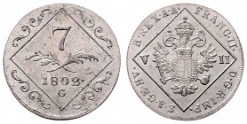 Franz II. 1792 - 1806
 7 Kreuzer 1802 G Nagybanya. 4,79g. Fr. 889 stgl