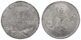 Franz II. 1792 - 1806
 VI Kreuzer 1797 H Günzburg. 2,47g. Her. 900 f.stgl