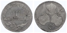 Franz II. 1792 - 1806
 III Kreuzer 1797 H Günzburg. 1,49g. Her. 948 f.stgl