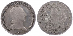 Franz I. 1806 - 1835
 Taler 1819 A Wien. 28,02g. Felder geglättet. Fr. 144 ss
