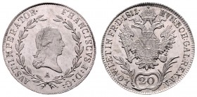 Franz I. 1806 - 1835
 20 Kreuzer 1811 A Wien. 6,21g. Fr. 292 stgl
