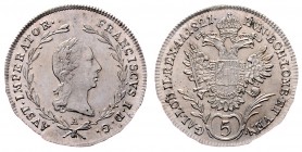 Franz I. 1806 - 1835
 5 Kreuzer 1821 A Wien. 2,25g. Fr. 442 stgl