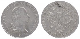 Franz I. 1806 - 1835
 3 Kreuzer 1815 V Venedig. 1,72g. win. Sf. im Rv. Fr. 463 f.vz
