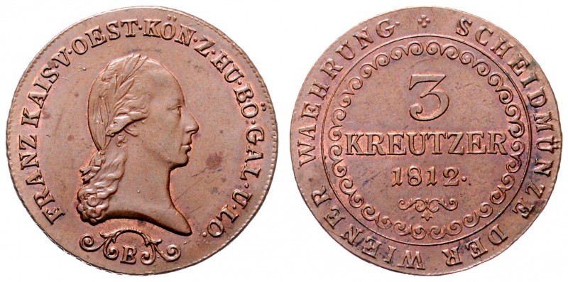 Franz I. 1806 - 1835
 3 Kreuzer 1812 B Kremnitz. 11,79g. Fr. 518 vz/stgl