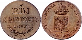 Franz I. 1806 - 1835
 2x Kreuzer 1816 A Wien. a. 8,70g. Fr. 530 stgl