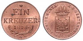 Franz I. 1806 - 1835
 Kreuzer 1816 A Wien. 8,31g. Fr. 530 stgl