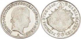Ferdinand I. 1835 - 1848
 20 Kreuzer 1848 B Kremnitz. 6,67g. Fr. 946 EA