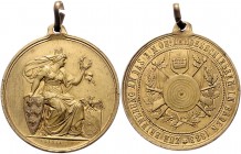 Franz Joseph I. 1848 - 1916
 Schützenmedaille - Me 1883 Schützenpreis auf das III. Niederösterreichische Landesschießen in Baden, von Leisek, Schießs...
