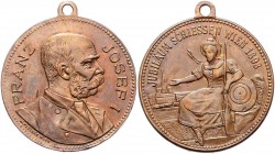 Franz Joseph I. 1848 - 1916
 Schützenmedaille - Br 1898 Schützenpreis auf das Jubiläums - Schießen Wien, von W. Pittner, Dm 29 mm. Wien. 12,48g. min....