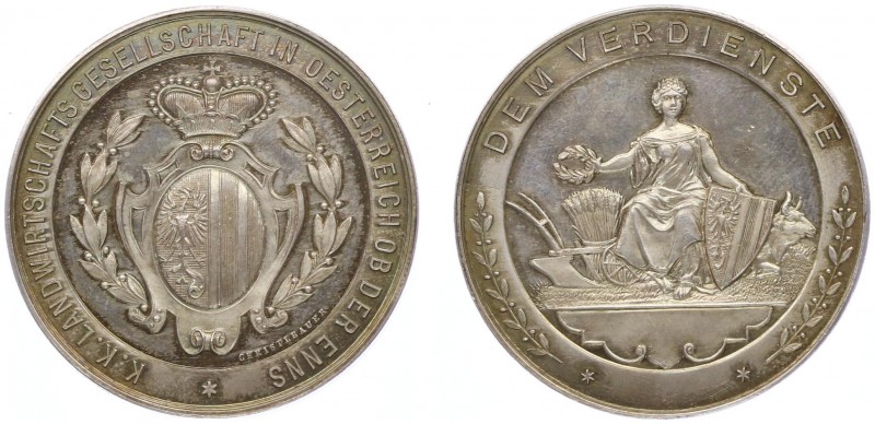 Franz Joseph I. 1848 - 1916
 Ag Medaille o.J. von Christlbauer, dem Verdienste,...