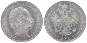 Franz Joseph I. 1848 - 1916
 2 Gulden 1881 Wien. 24,67g. Fr. 1380 vz/stgl