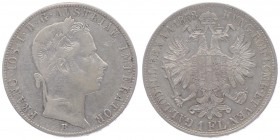 Franz Joseph I. 1848 - 1916
 Gulden 1858 B Kremnitz. 12,28g. Fr. 1447 ss/ss+