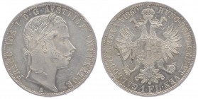 Franz Joseph I. 1848 - 1916
 Gulden 1860 A Wien. 12,34g. Fr. 1456 vz