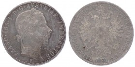 Franz Joseph I. 1848 - 1916
 Gulden 1864 B Kremnitz. 12,30g. Fr. 1473 vz
