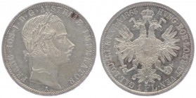 Franz Joseph I. 1848 - 1916
 Gulden 1865 A Wien. 12,32g. Fr. 1476 vz