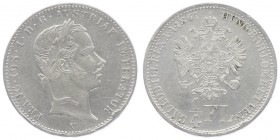 Franz Joseph I. 1848 - 1916
 1/4 Gulden 1861 V Venedig. 5,30g. min. Rf. Fr. 1536 ss/vz