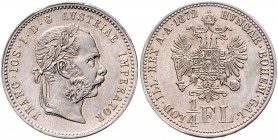 Franz Joseph I. 1848 - 1916
 1/4 Gulden 1872 Wien. 5,29g. Fr. 1553 vz/stgl