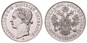Franz Joseph I. 1848 - 1916
 20 Kreuzer 1852 A Wien. 6,66g. Fr. 1557 vz/stgl