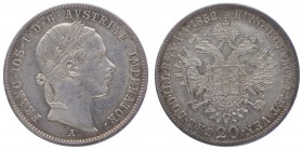 Franz Joseph I. 1848 - 1916
 20 Kreuzer 1852 A Wien. 4,40g. Fr. 1560 vz