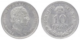 Franz Joseph I. 1848 - 1916
 10 Kreuzer 1860 V Venedig. 2,10g. Fr. 1593 vz