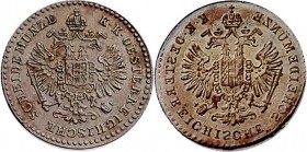 Franz Joseph I. 1848 - 1916
 5/10 Kreuzer 1,67g. incuse Prägung. Fr. 1680 - 1700 vz
