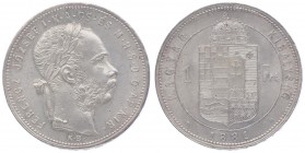 Franz Joseph I. 1848 - 1916
 1 Forint 1881 KB Kremnitz. 12,36g. Fr. 1785 vz