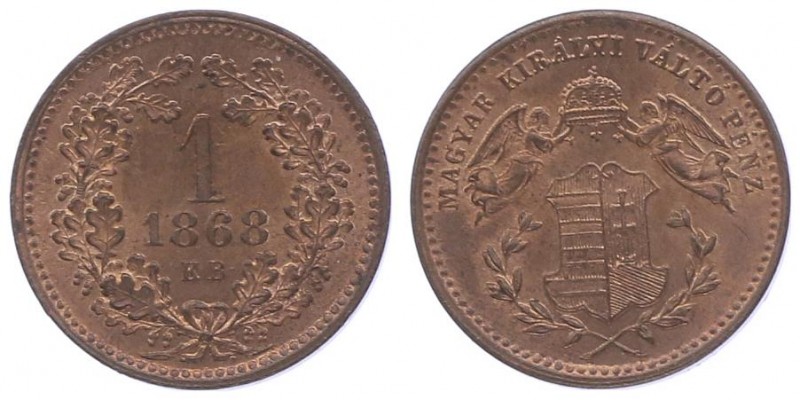 Franz Joseph I. 1848 - 1916
 1 Krajczar 1868 KB Kremnitz. 5,47g. Fr. 1832 stgl