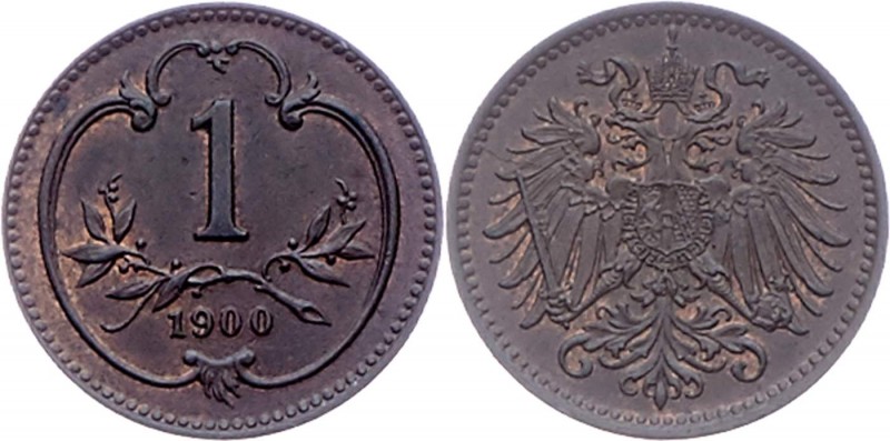 Franz Joseph I. 1848 - 1916
 1 Heller 1900 Wien. 1,66g. Fr. 2041 vz/stgl