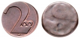 1. Republik 1918 - 1933 - 1938
 200 Kronen 1924 einseitiger Probe-Abschlag. Wien. 1,60g. Her. 63 vz/stgl
