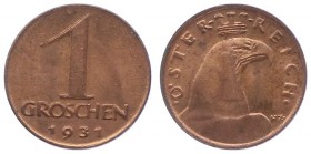 1. Republik 1918 - 1933 - 1938
 1 Groschen 1931 Wien vz